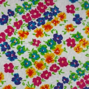 New Spring Multicolored Floral Fabric 1.3 yds Polyester Double Knit Apparel